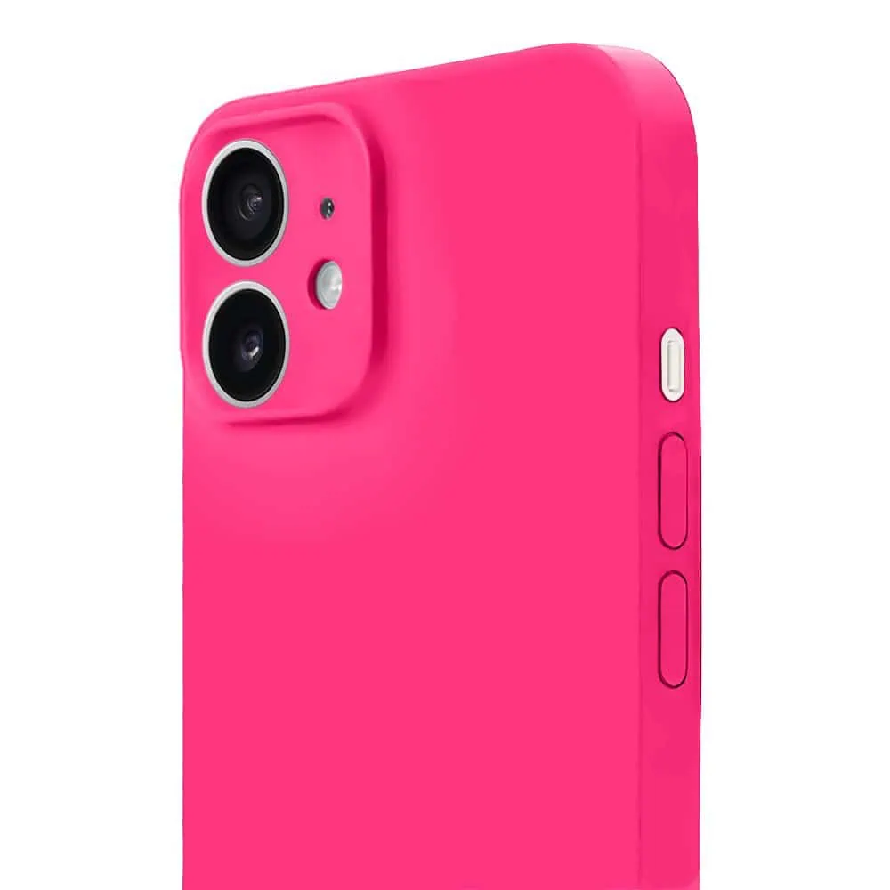 Etui do iPhone 11 silikonowe z mikrofibrą soft touch z osłoną na aparat, różowe