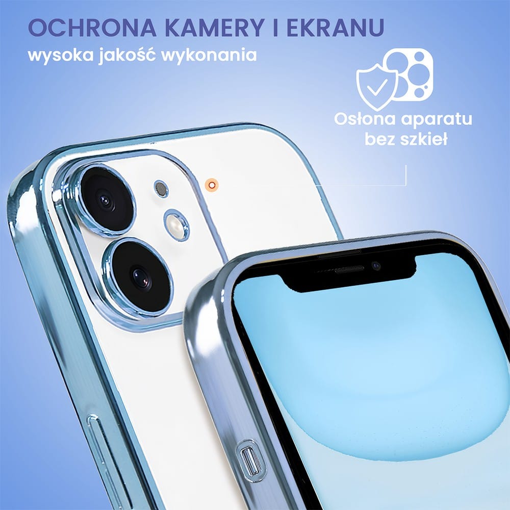 Etui do iPhone 11 slim blue z osłoną kamery, niebieskie