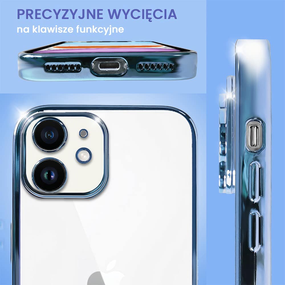 Etui do iPhone 11 slim blue z osłoną kamery, niebieskie