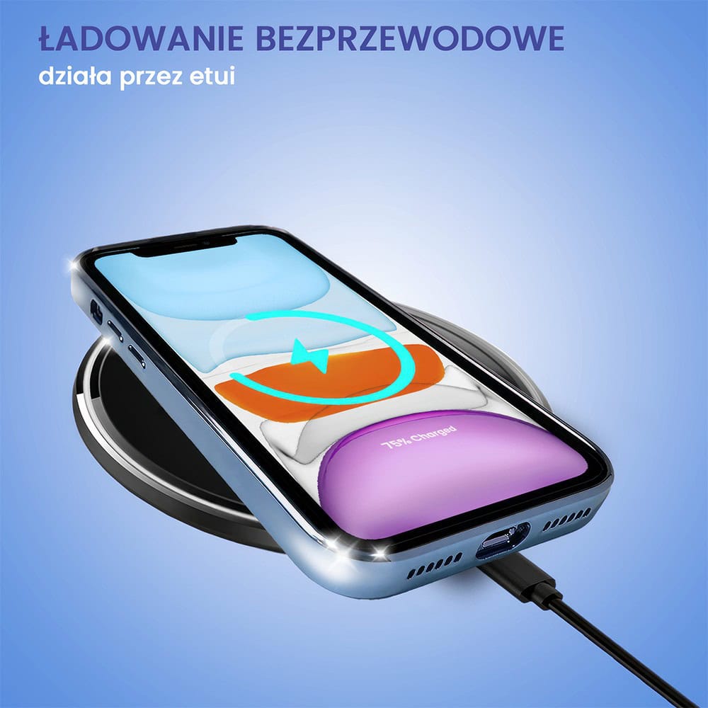 Etui do iPhone 11 slim blue z osłoną kamery, niebieskie