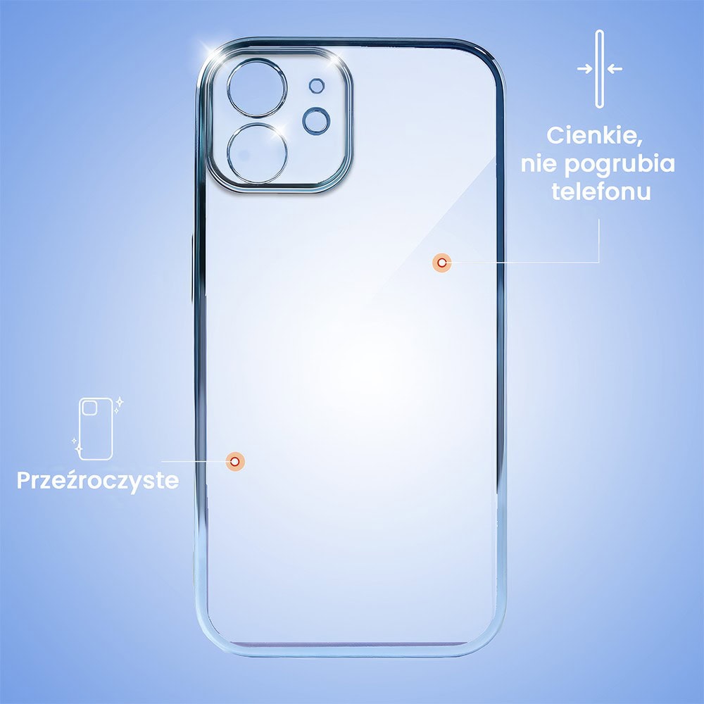 Etui do iPhone 11 slim blue z osłoną kamery, niebieskie