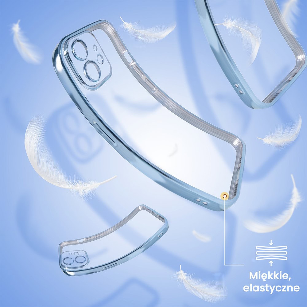 Etui do iPhone 11 slim blue z osłoną kamery, niebieskie