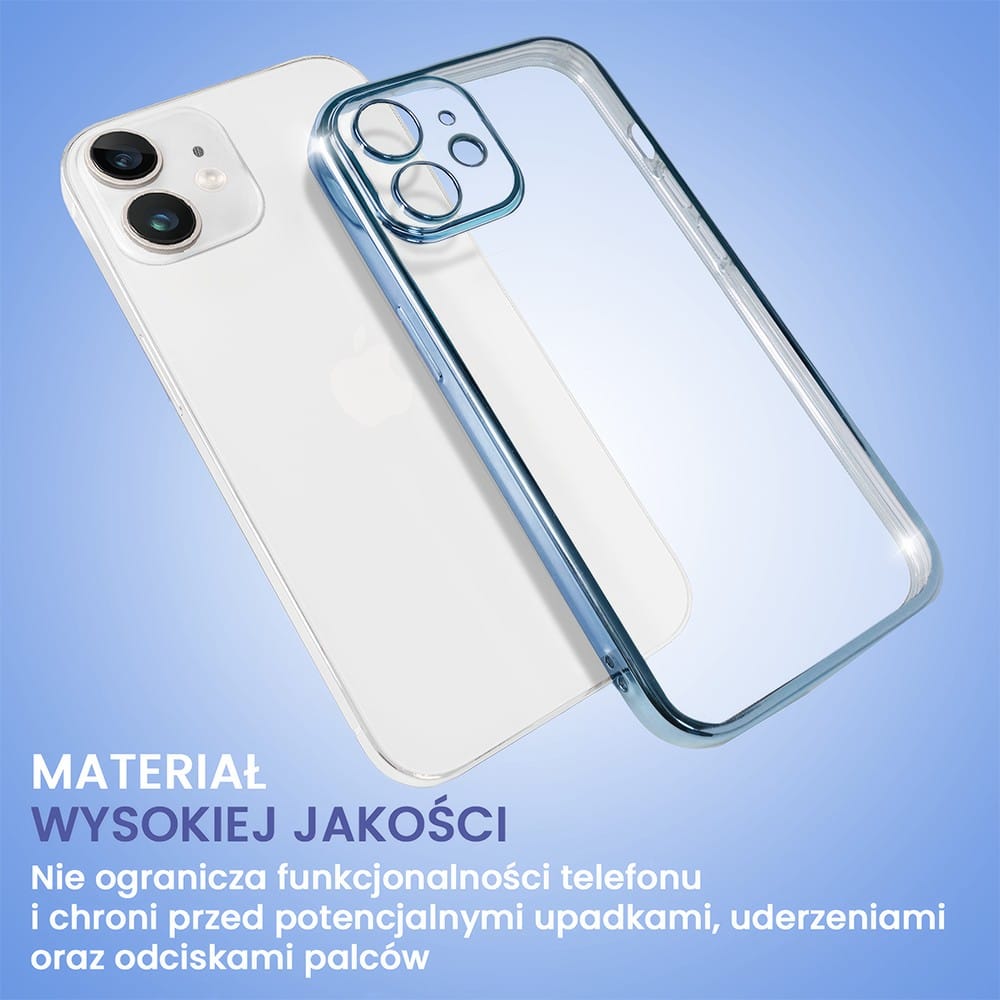 Etui do iPhone 11 slim blue z osłoną kamery, niebieskie