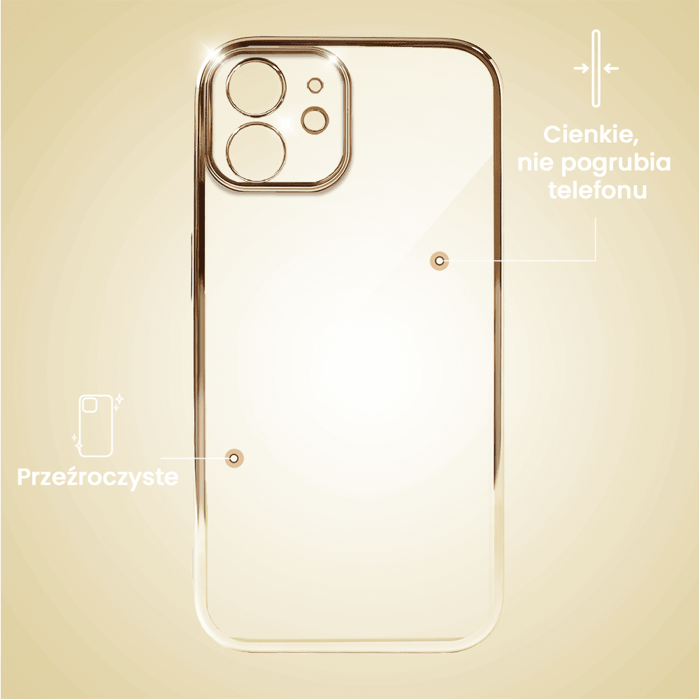 Etui do iPhone 11 slim golden z osłoną kamery, złote