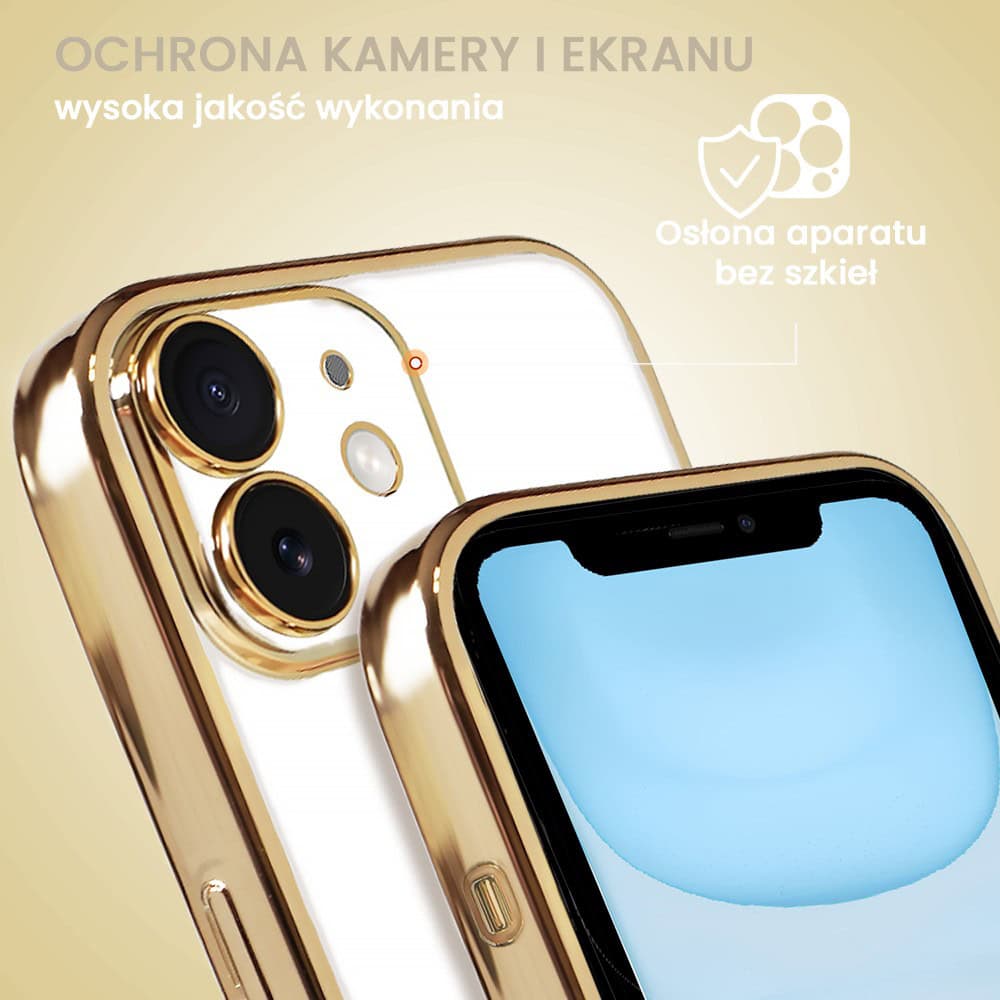 Etui do iPhone 11 slim golden z osłoną kamery, złote