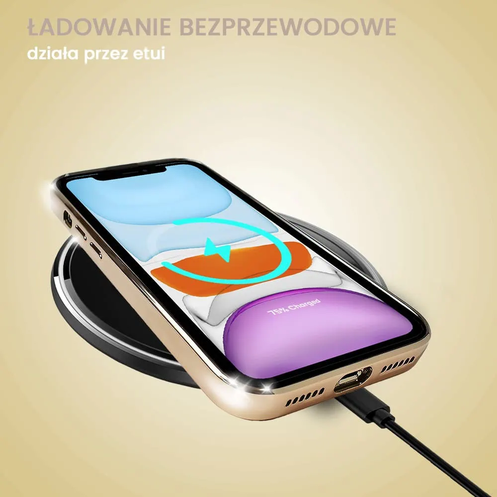 Etui do iPhone 11 slim golden z osłoną kamery, złote