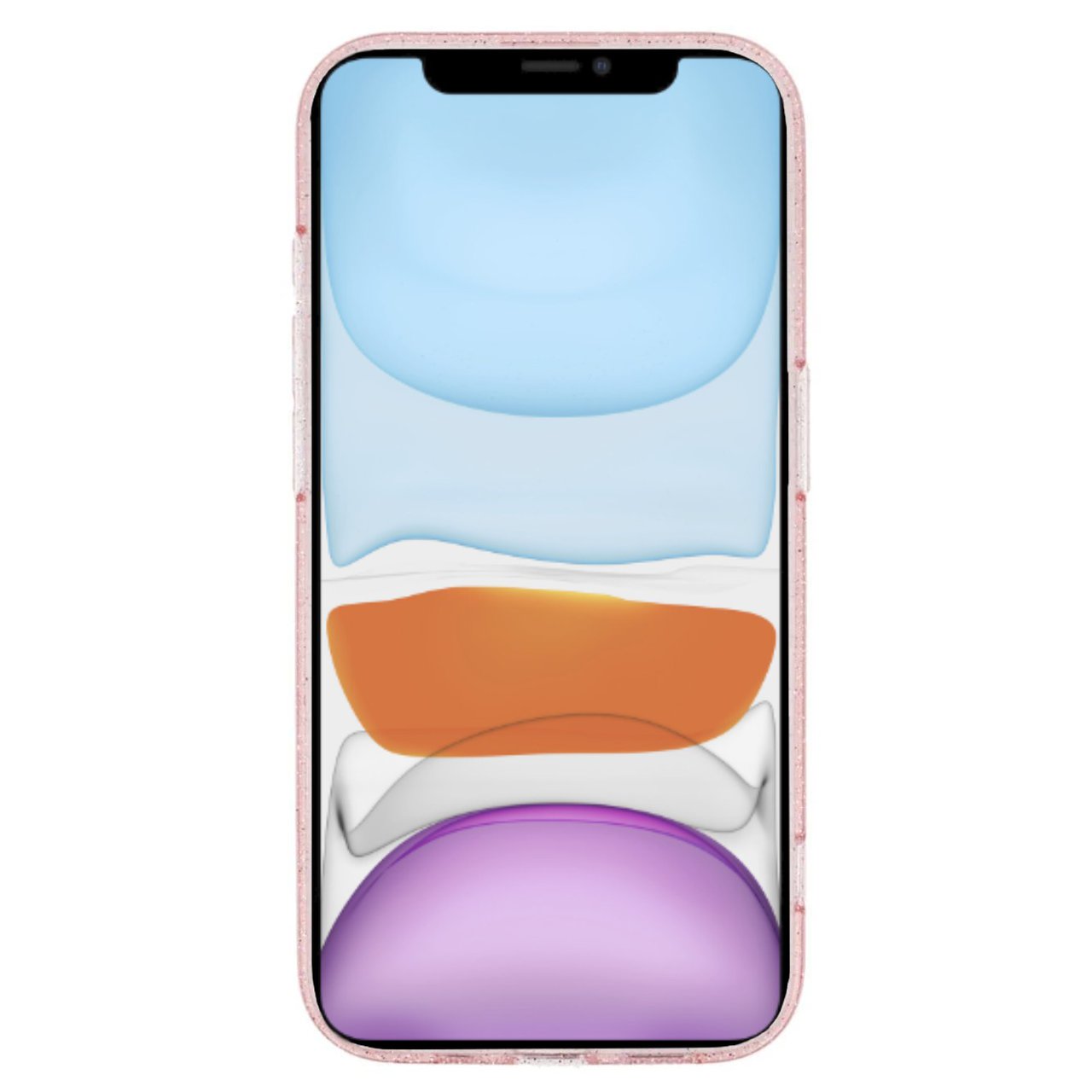 Etui do iPhone 11 z Magsafe, przeźroczyste, błyszczący brokat, różowe