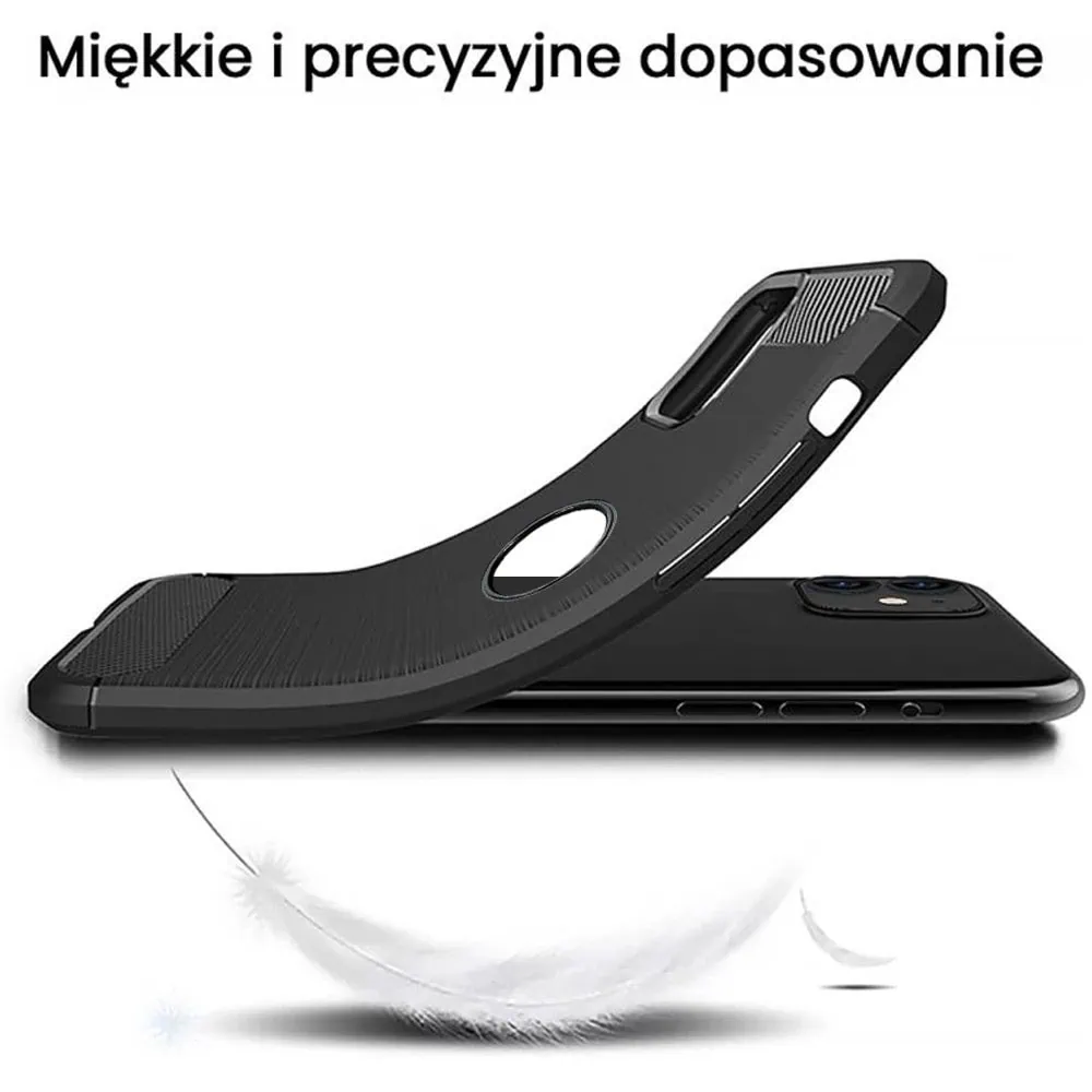 Etui do iPhone 12 Mini z karbonu, pancerne, czarne