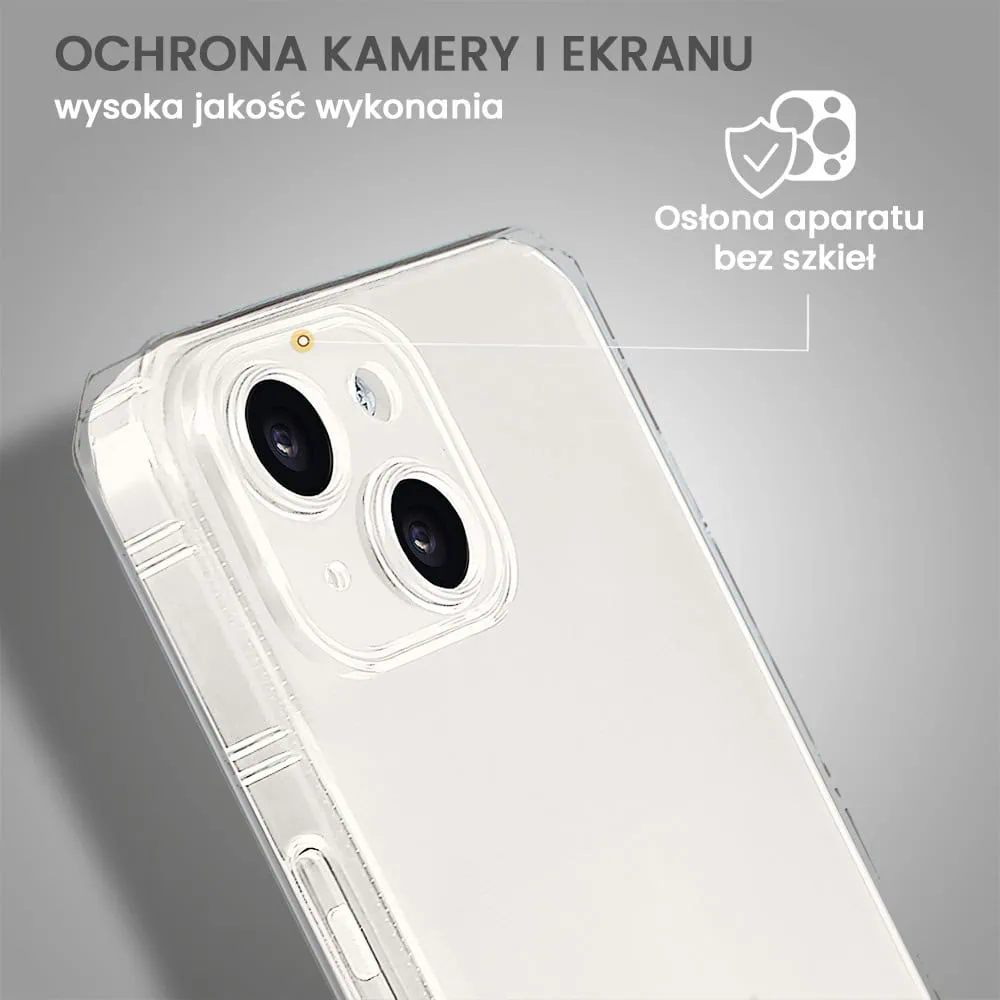 Etui do iPhone 12 Camera Armor z osłoną aparatu, przeźroczyste pancerne