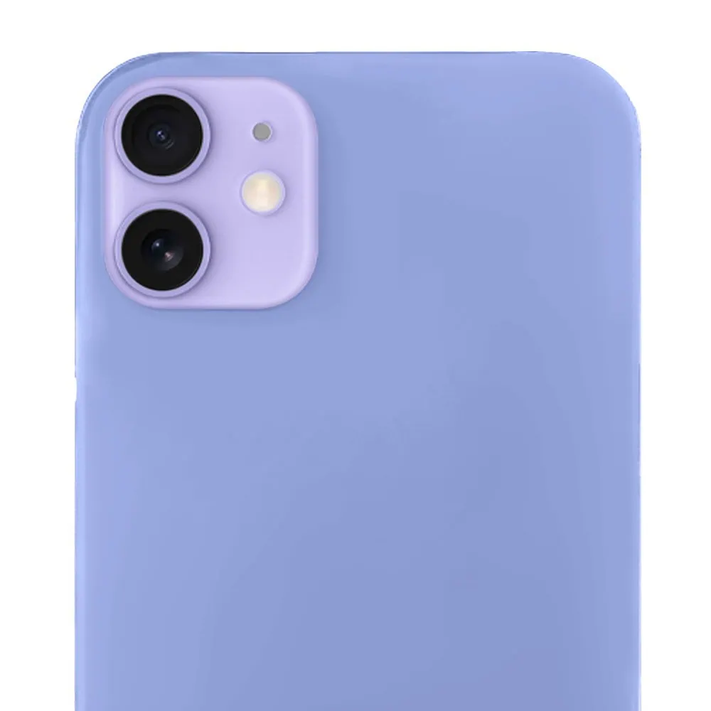 Etui do iPhone 12 Mini silikonowe z mikrofibrą soft touch, fioletowe liliowe