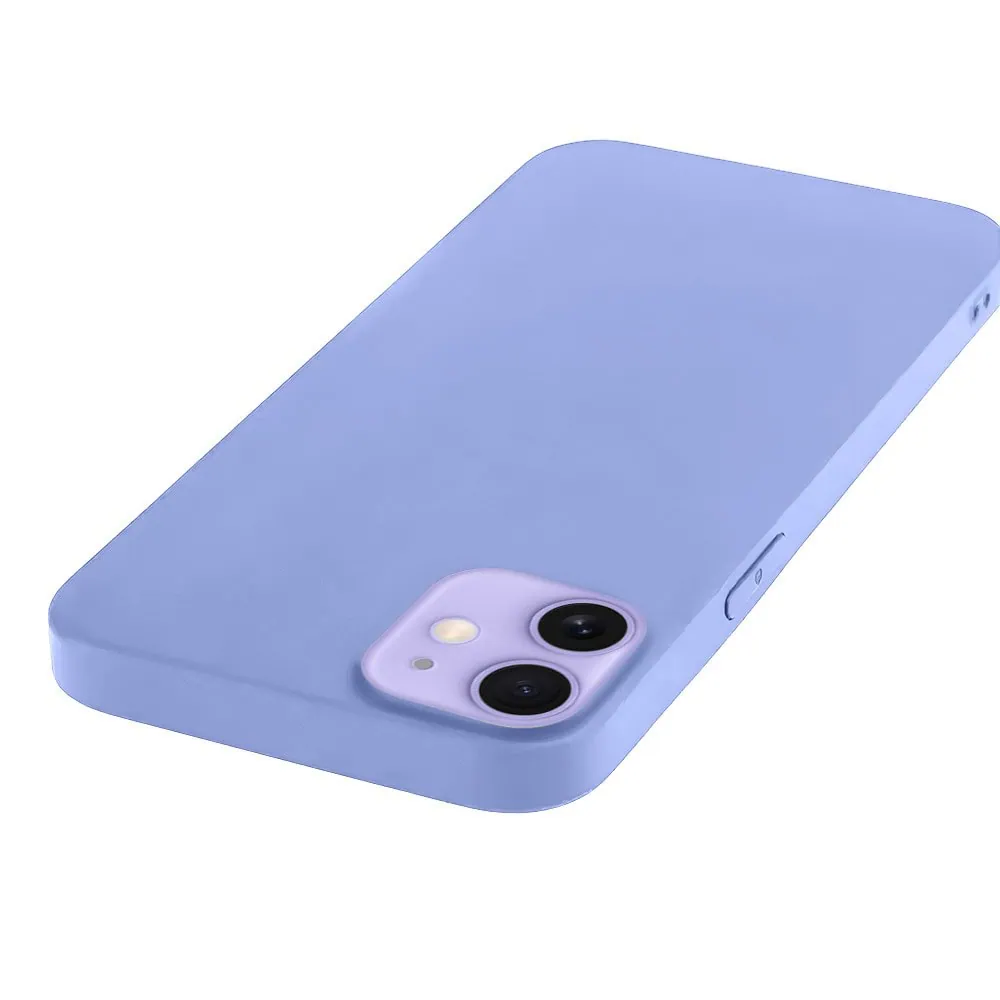 Etui do iPhone 12 Mini silikonowe z mikrofibrą soft touch, fioletowe liliowe
