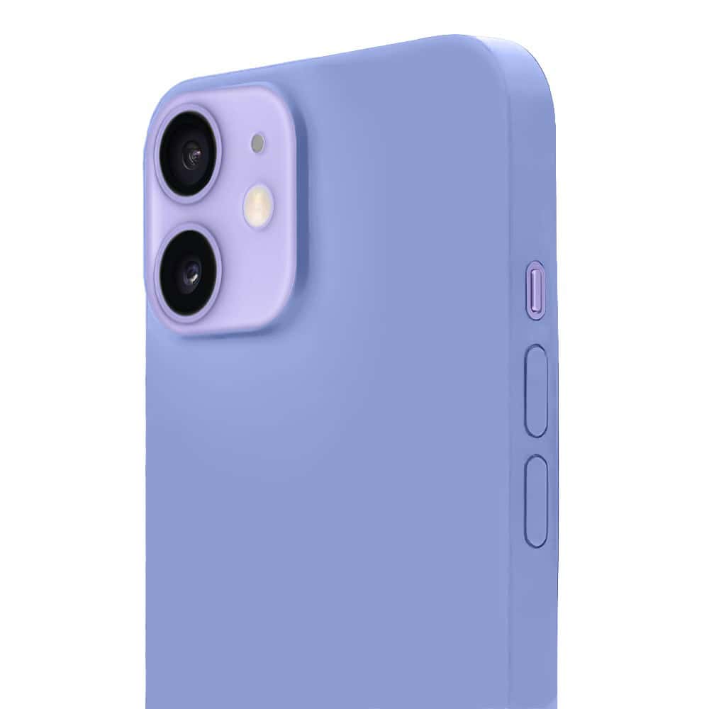 Etui do iPhone 12 Mini silikonowe z mikrofibrą soft touch, fioletowe liliowe