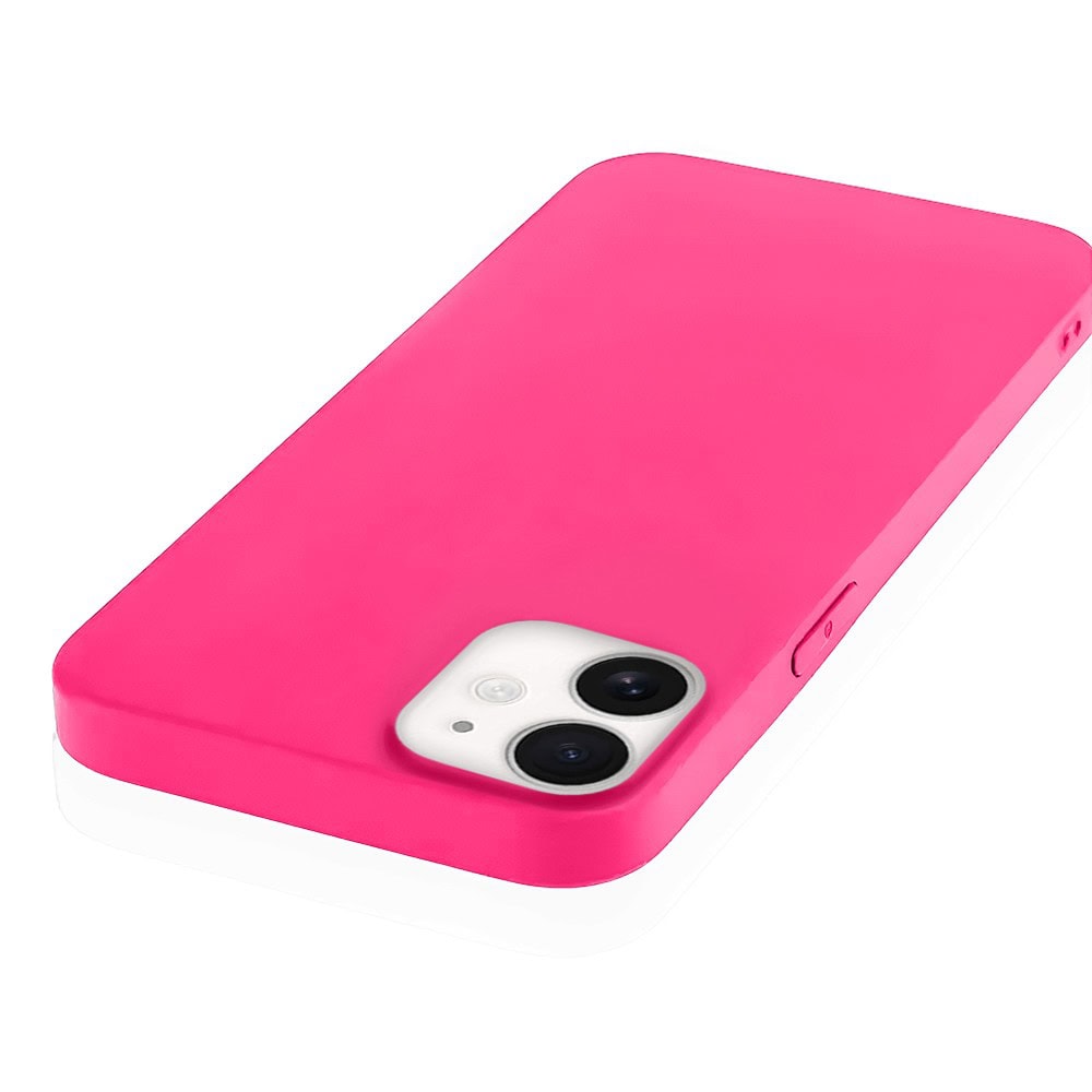 Etui do iPhone 12 Mini silikonowe z mikrofibrą soft touch, różowe