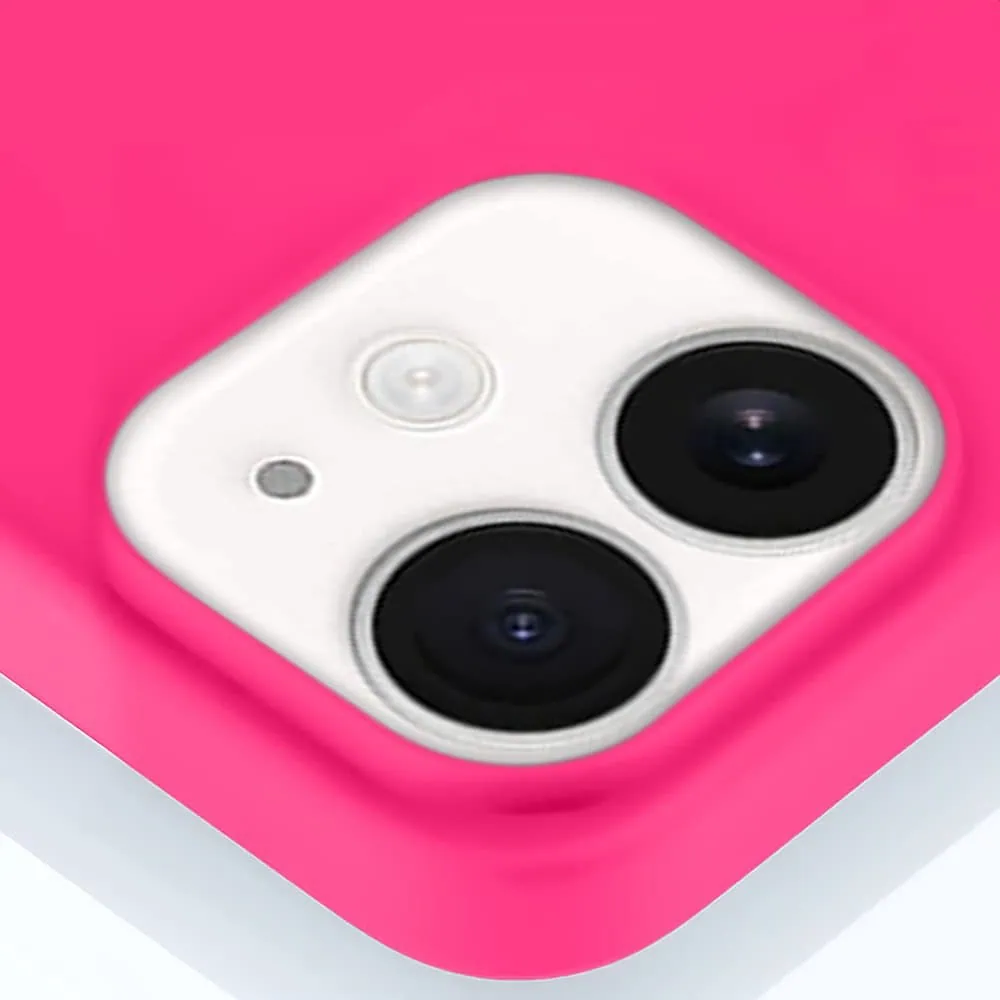 Etui do iPhone 12 Mini silikonowe z mikrofibrą soft touch, różowe
