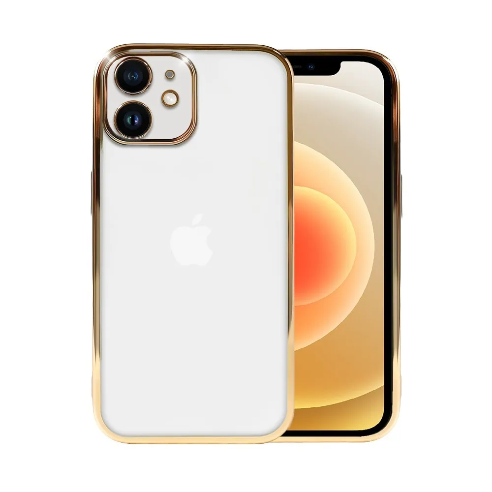 Etui do iPhone 12 Mini slim golden z osłoną kamery, złote