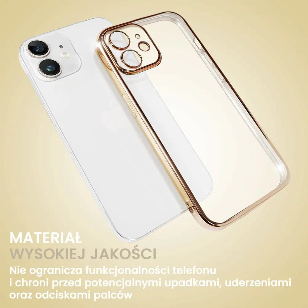 Etui do iPhone 12 Mini slim golden z osłoną kamery, złote