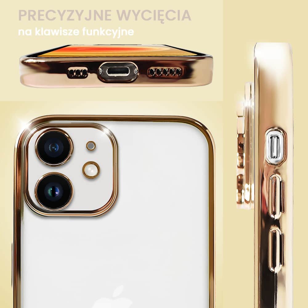 Etui do iPhone 12 Mini slim golden z osłoną kamery, złote