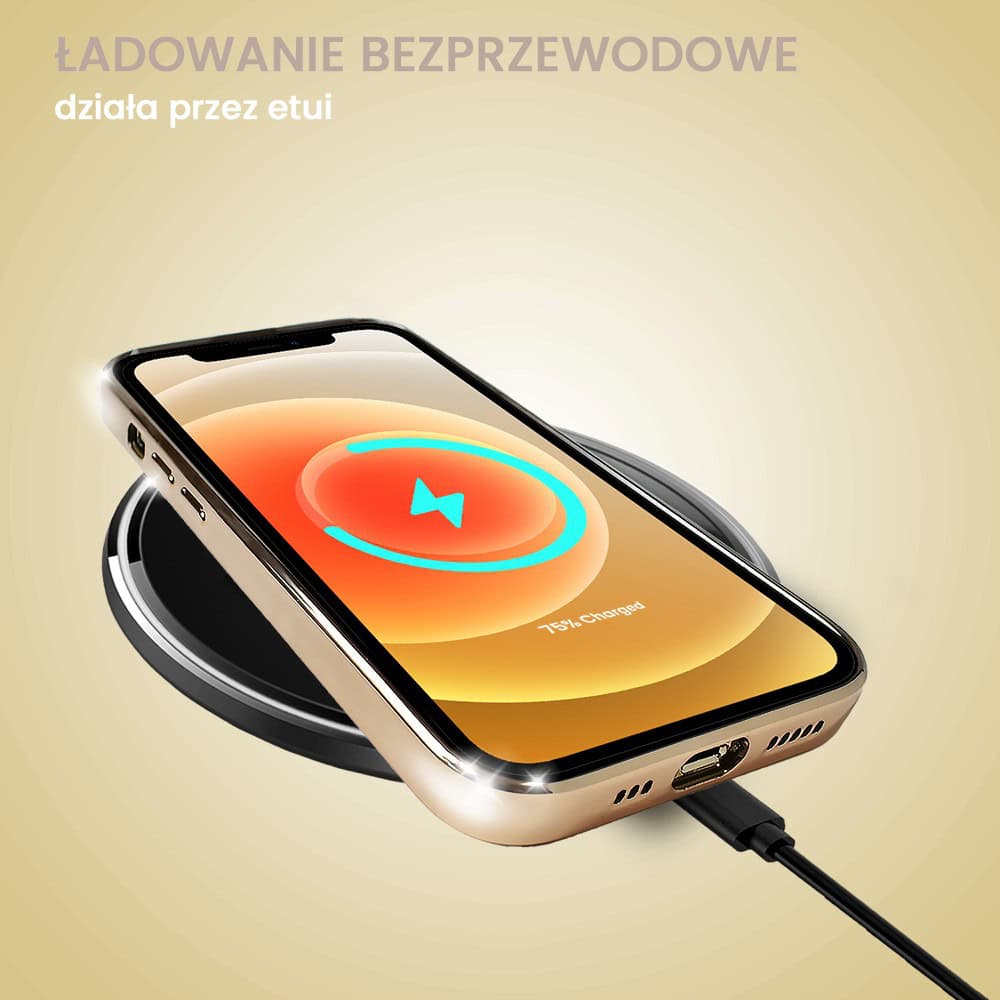 Etui do iPhone 12 Mini slim golden z osłoną kamery, złote