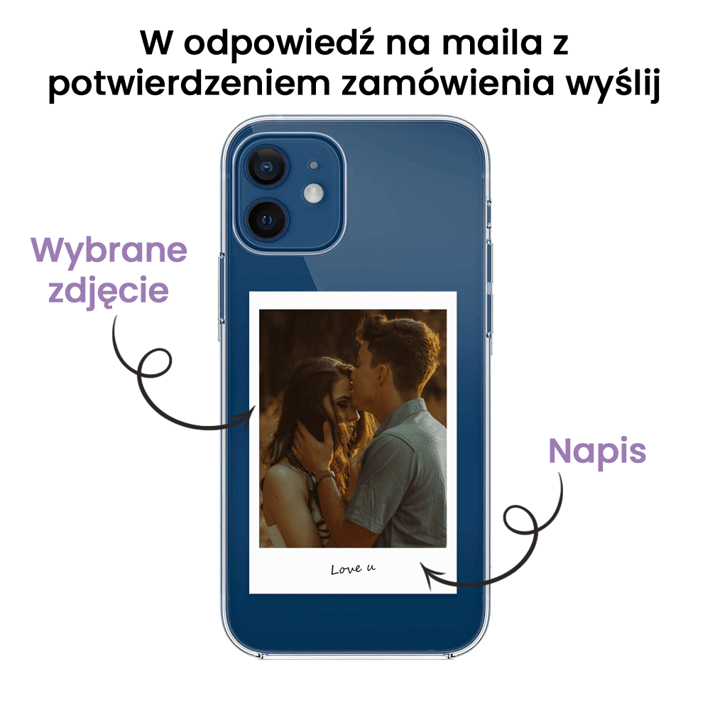 Etui do iPhone 12 Mini Polaroid z własnym zdjęciem, upominek na prezent