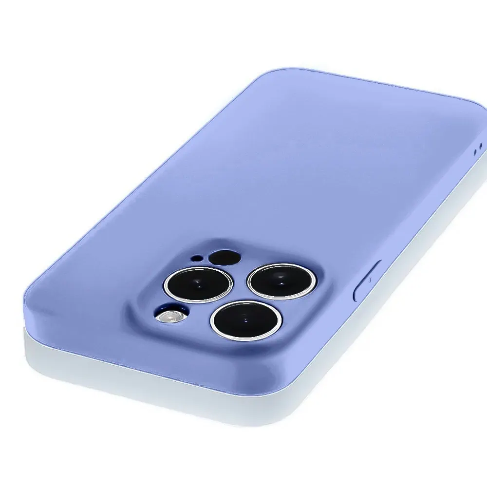 Etui do iPhone 12 Pro Max silikonowe z mikrofibrą soft touch z osłoną na aparat, fioletowe liliowe