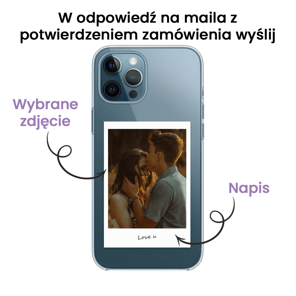 Etui do iPhone 12 Pro Polaroid z własnym zdjęciem, upominek na prezent