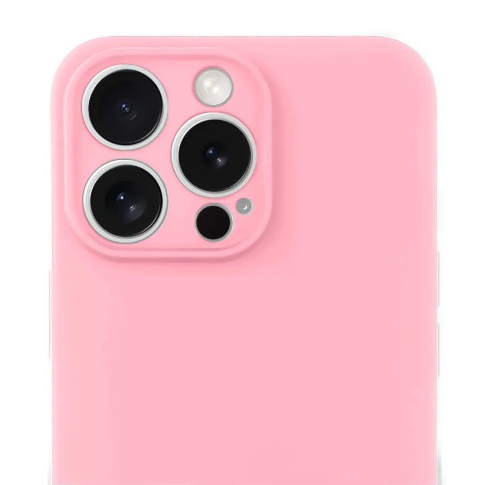 Etui do iPhone 12 Pro Max silikonowe z mikrofibrą soft touch z osłoną na aparat, jasny róż
