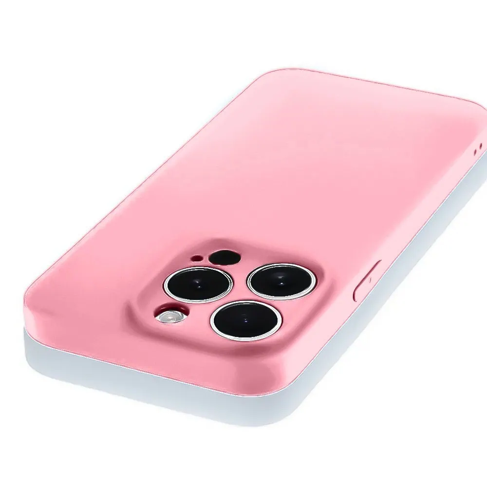 Etui do iPhone 12 Pro Max silikonowe z mikrofibrą soft touch z osłoną na aparat, jasny róż