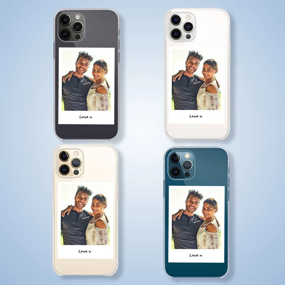 Etui do iPhone 12 Pro z MagSafe, Polaroid z własnym zdjęciem, upominek na prezent, przeźroczyste