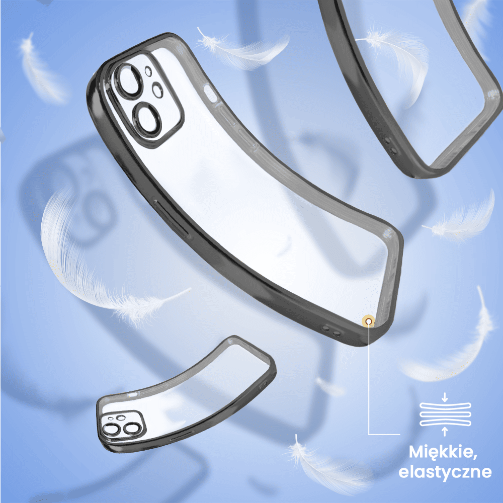 Etui do iPhone 12 Slim Protect Full Cover z osłoną kamery i obiektywów 9H, czarne (OUTLET)