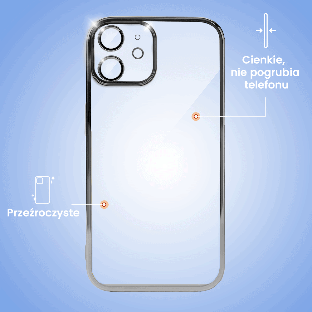 Etui do iPhone 12 Slim Protect Full Cover z osłoną kamery i obiektywów 9H, czarne (OUTLET)