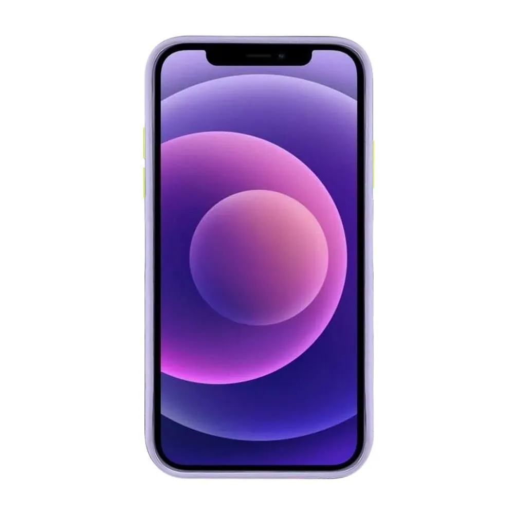 Etui do iPhone 12 półprzeźroczyste matowe z ochroną aparatu, fioletowe