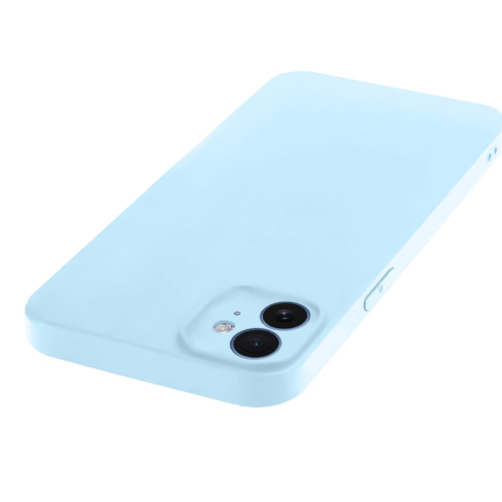 Etui do iPhone 12 silikonowe z mikrofibrą soft touch z osłoną na aparat, jasny niebieski