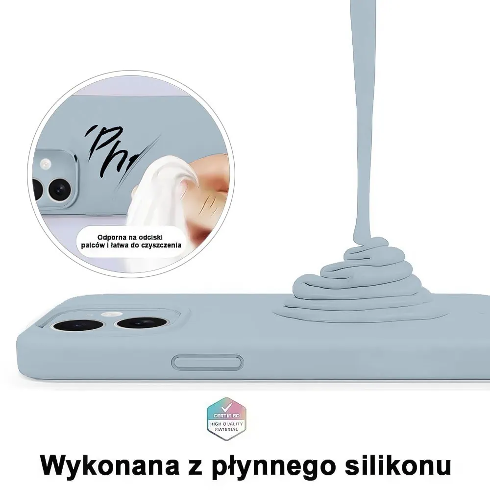 Etui do iPhone 12 silikonowe z mikrofibrą soft touch z osłoną na aparat, lodowy błękit