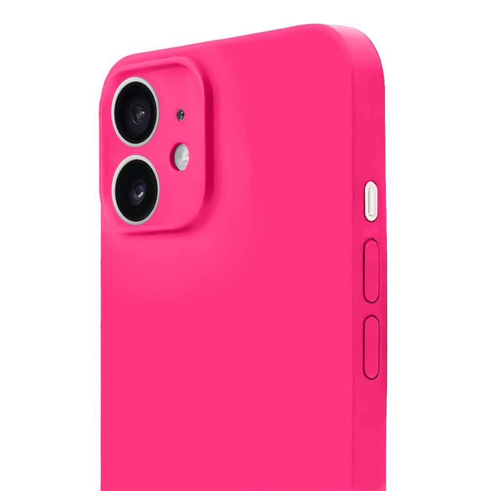 Etui do iPhone 12 silikonowe z mikrofibrą soft touch z osłoną na aparat, różowe