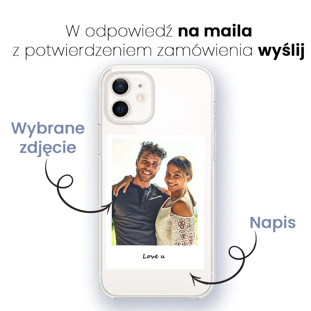 Etui do iPhone 12 z MagSafe, Polaroid z własnym zdjęciem, upominek na prezent, przeźroczyste