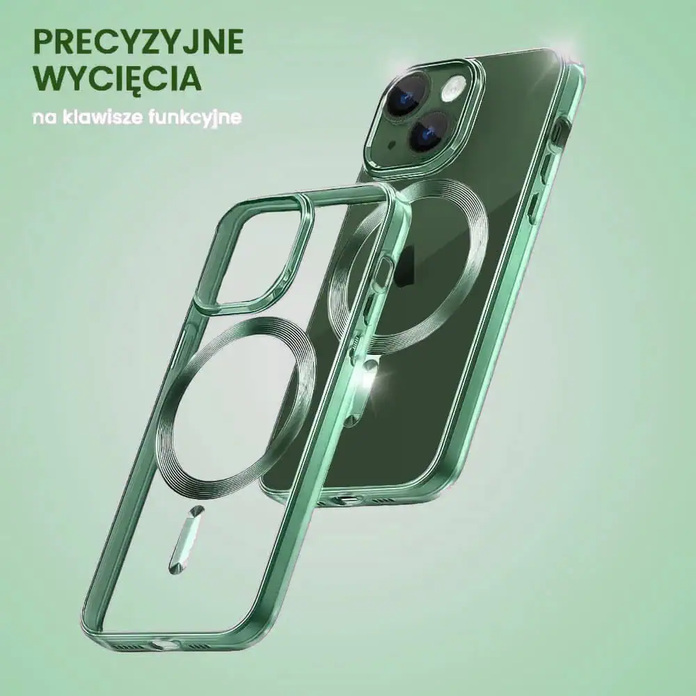 Etui do iPhone 13 Magsafe Luxury przeźroczyste, miętowe (OUTLET)