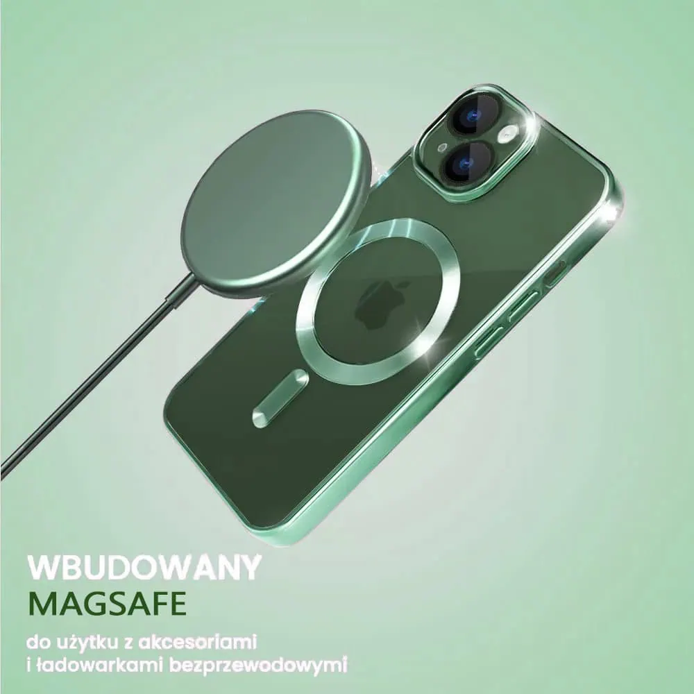 Etui do iPhone 13 Magsafe Luxury przeźroczyste, miętowe (OUTLET)
