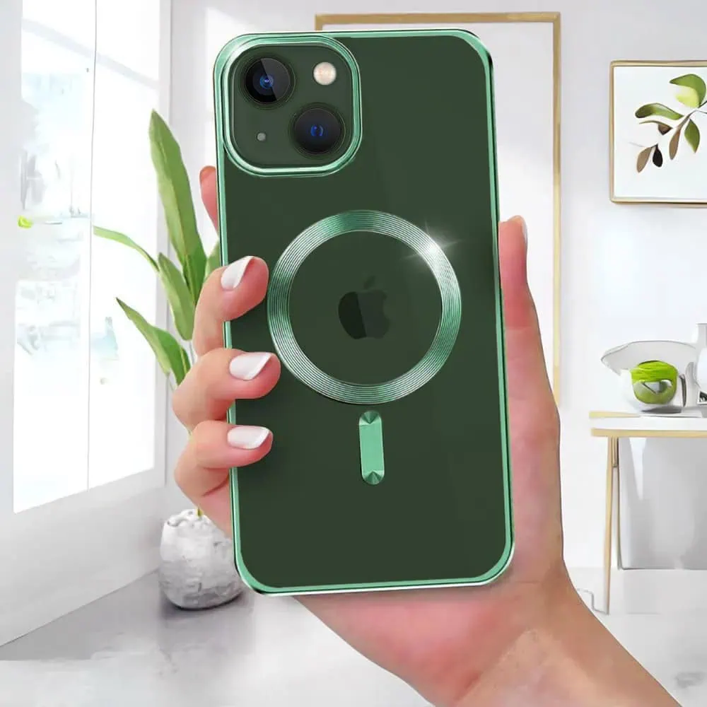 Etui do iPhone 13 Magsafe Luxury przeźroczyste, miętowe (OUTLET)