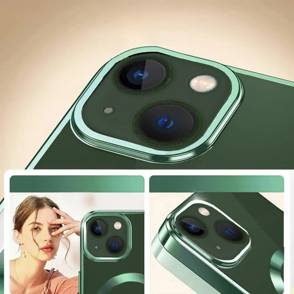 Etui do iPhone 13 Magsafe Luxury przeźroczyste, miętowe (OUTLET)