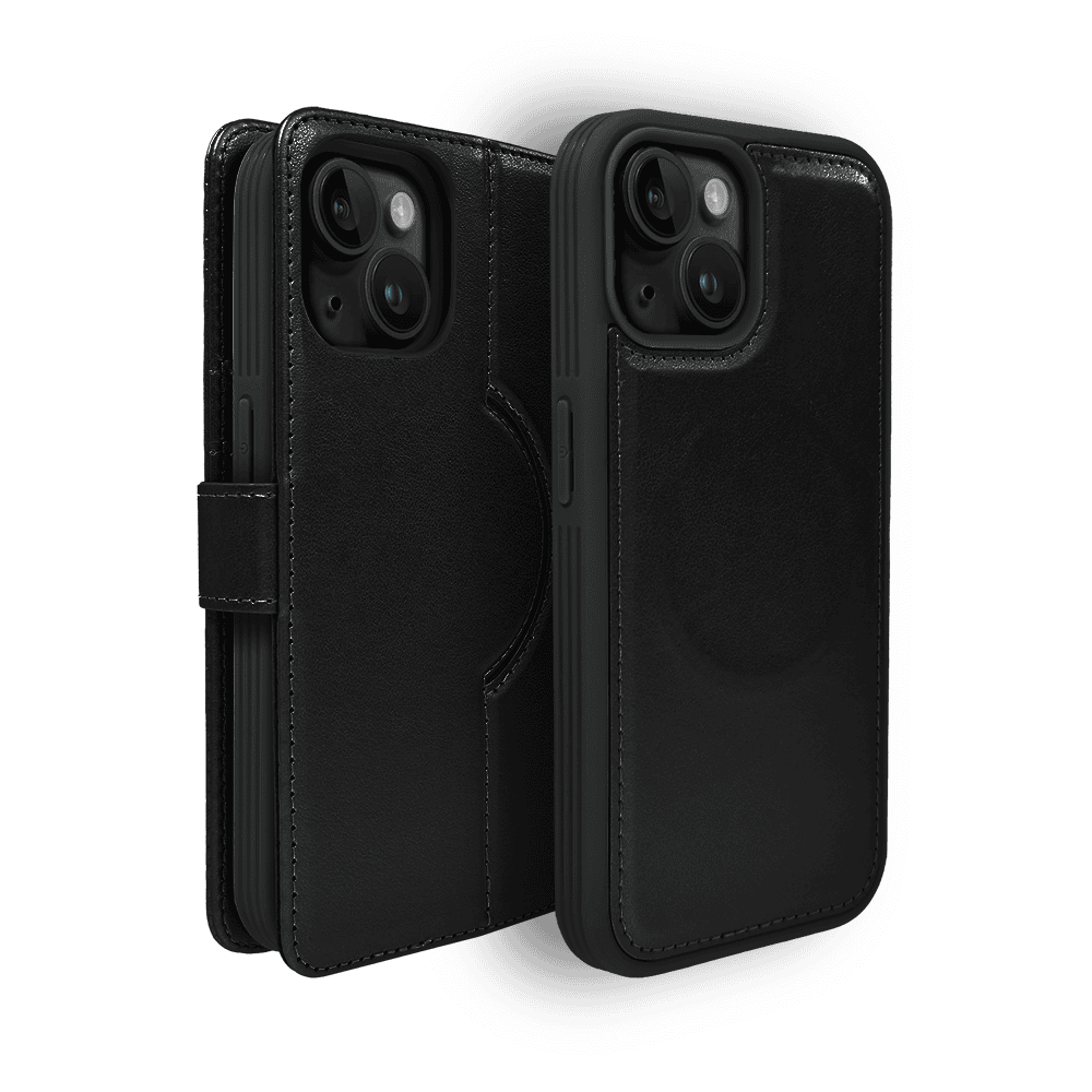 Etui do iPhone 13 3w1 Magsafe Double Book, zestaw etui oraz kabura z podstawką, czarne