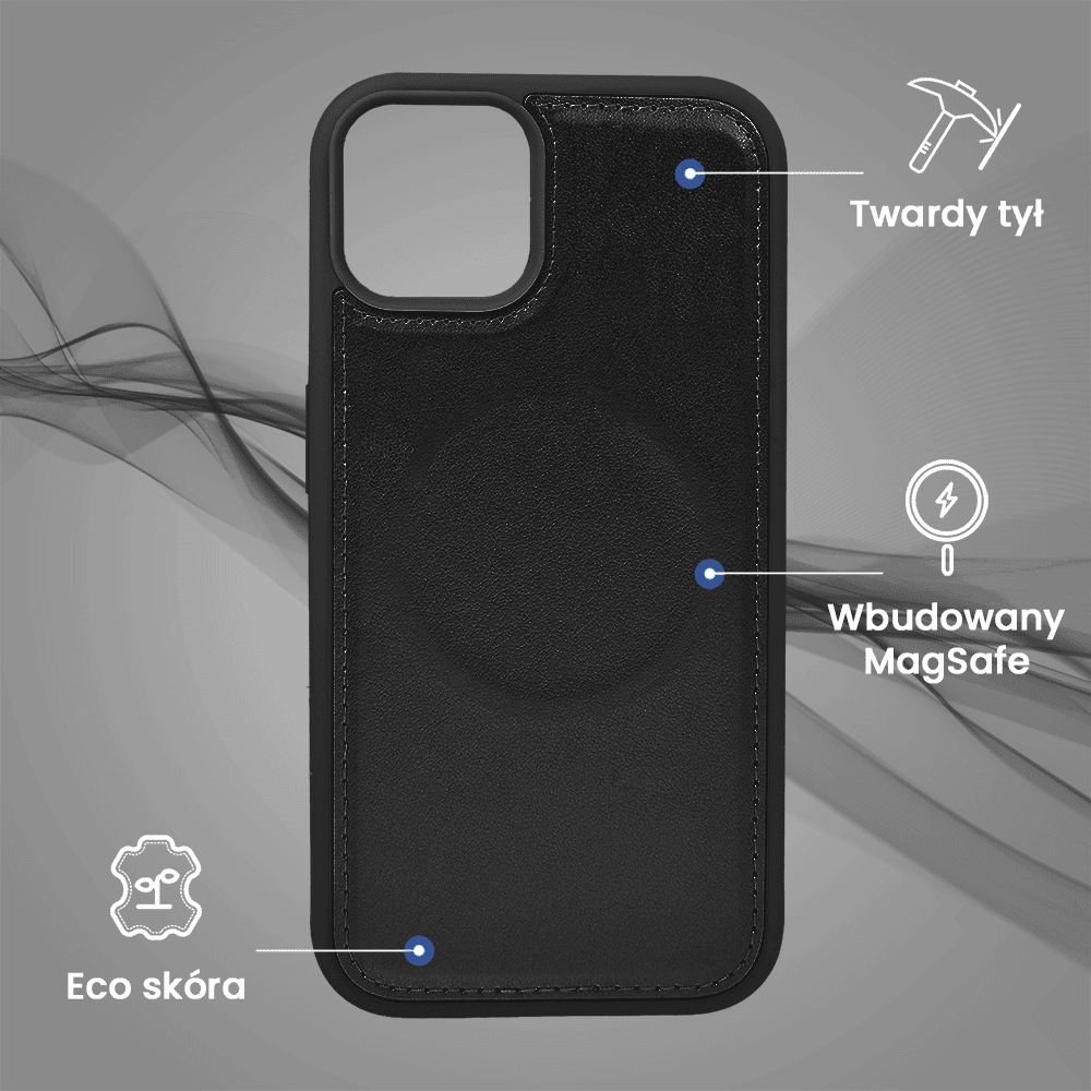 Etui do iPhone 13 3w1 Magsafe Double Book, zestaw etui oraz kabura z podstawką, czarne