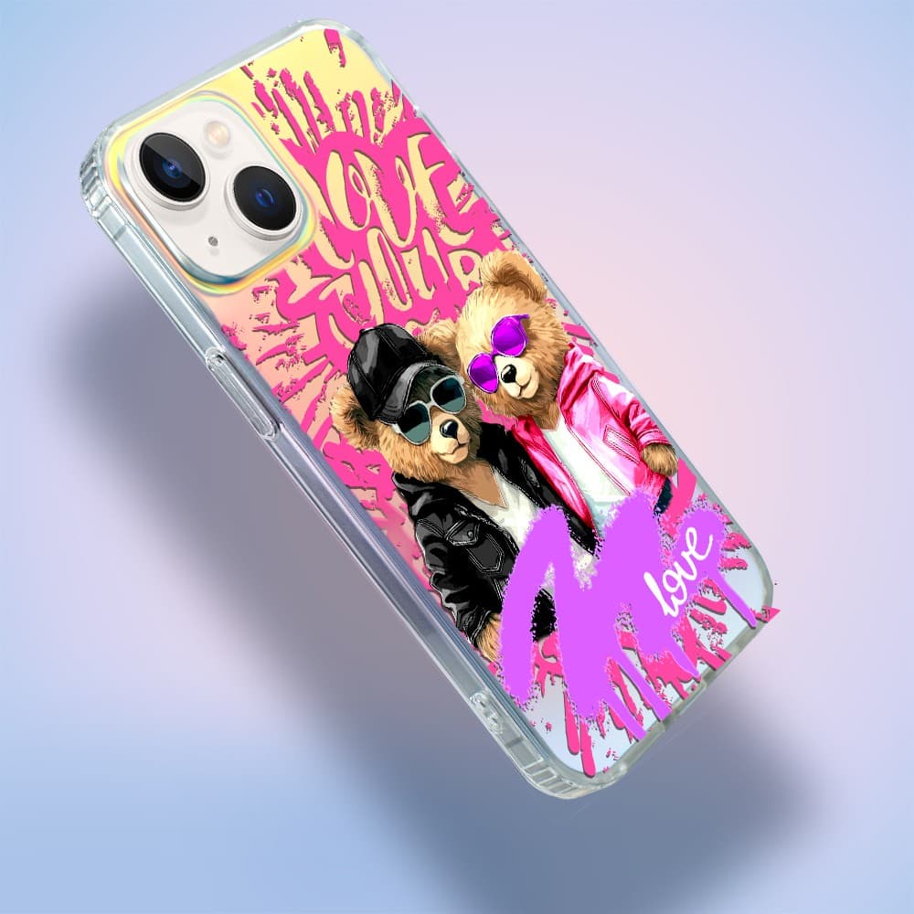 Etui do iPhone 13 Bear With Me, Couple in Love, zakochana para, zmieniające kolor