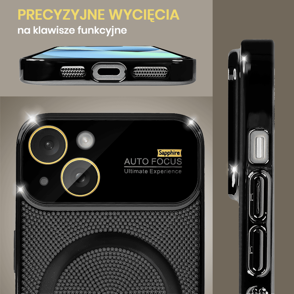 Etui do iPhone 13 Camera Beam Magsafe oddychające, czarne