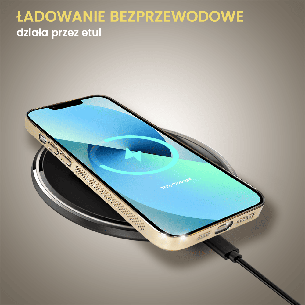 Etui do iPhone 13 Camera Beam Magsafe oddychające, złote