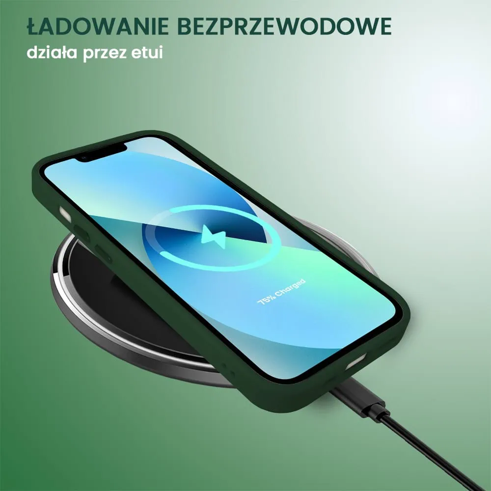 Etui do iPhone 13 Color Flush z Magsafe, z osłoną aparatu, ciemno zielone