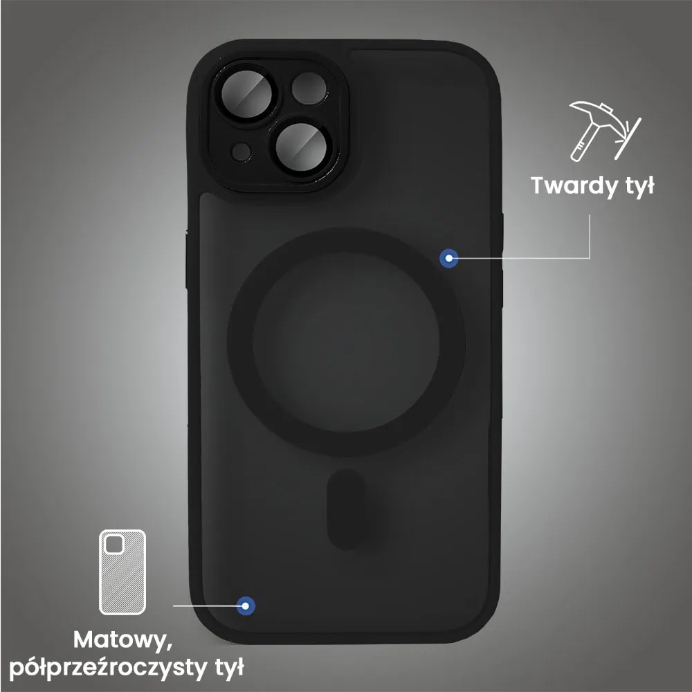 Etui do iPhone 13 Color Flush z Magsafe, z osłoną aparatu, czarne