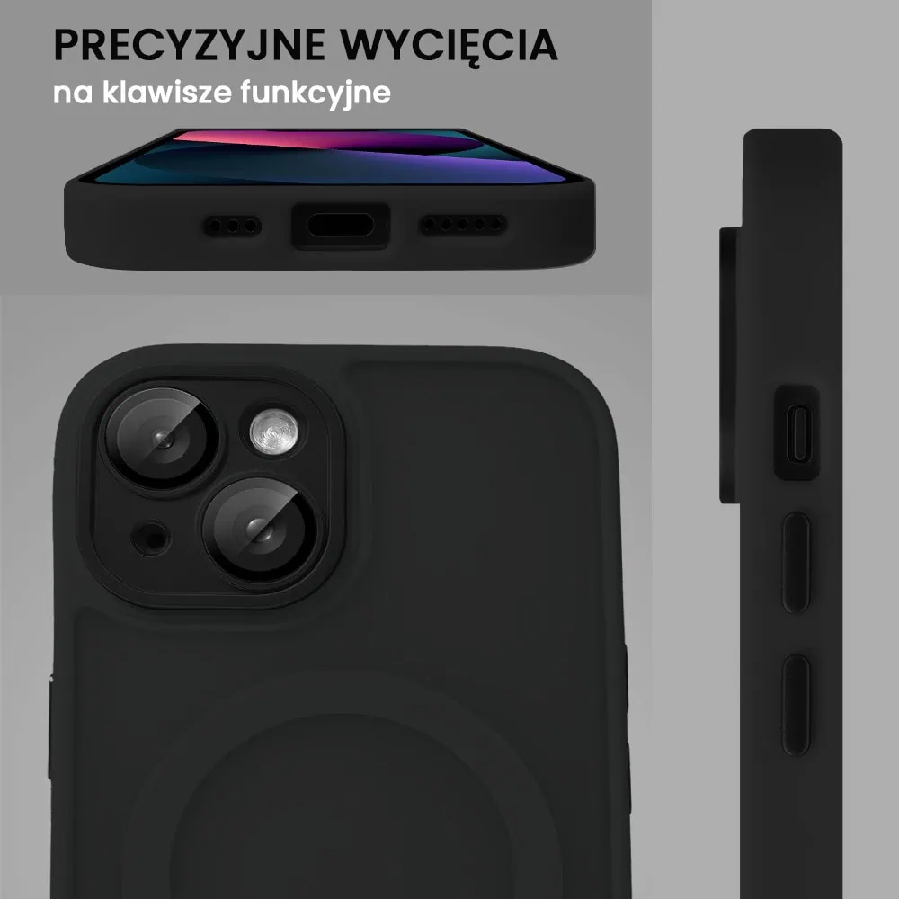 Etui do iPhone 13 Color Flush z Magsafe, z osłoną aparatu, czarne