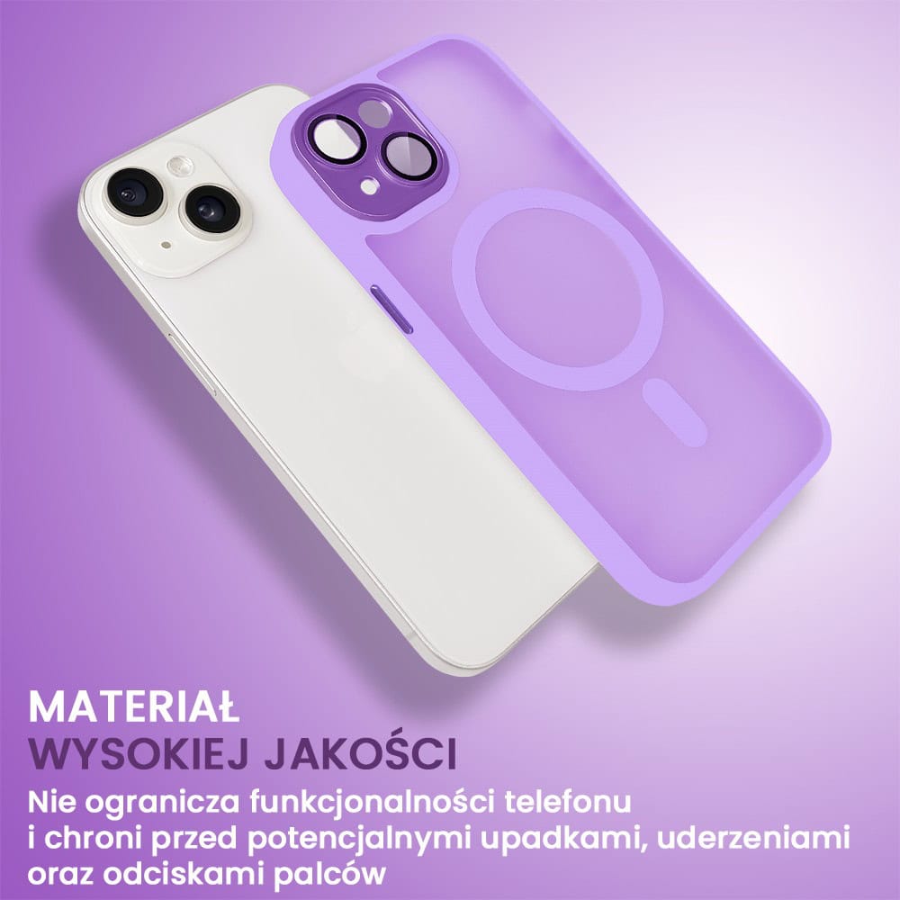 Etui do iPhone 13 Color Flush z Magsafe, z osłoną aparatu, fioletowe (OUTLET)