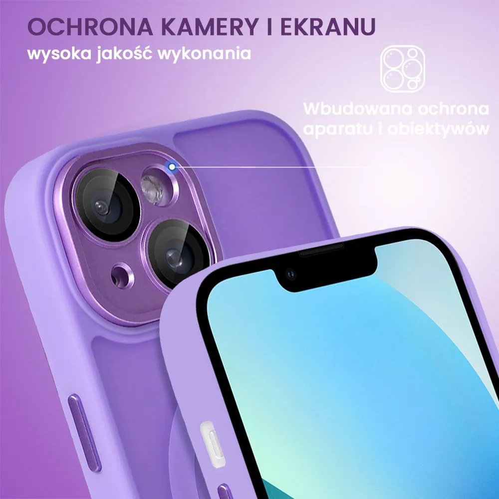 Etui do iPhone 13 Color Flush z Magsafe, z osłoną aparatu, fioletowe (OUTLET)