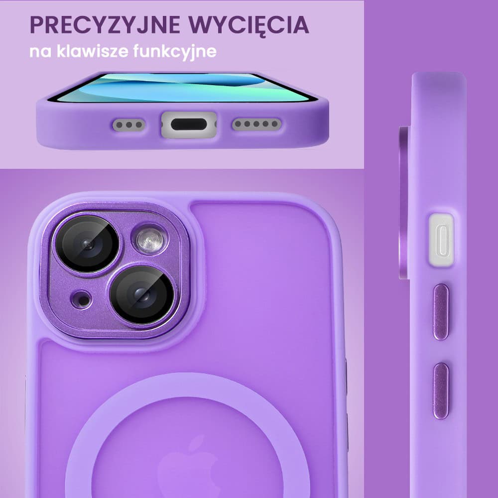 Etui do iPhone 13 Color Flush z Magsafe, z osłoną aparatu, fioletowe (OUTLET)